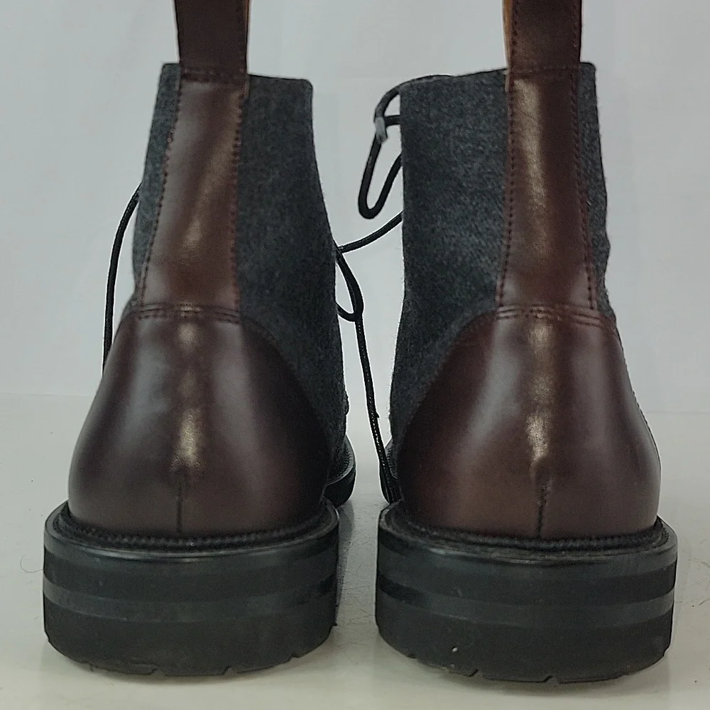 TAFT The Jack Cap Toe Boot In Grey/Oxblood Wool/Leather Men's - Picture 5 of 16